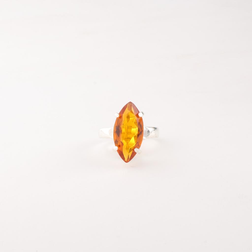 Citrine Gemstone 925 Sterling Silver Jewelry Handmade Fashionable Ring For Wife RR-65-6
