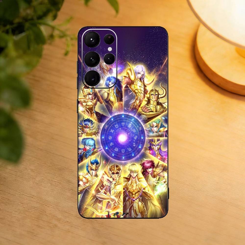 Чехол для телефона S-Saint Anime S-SeiyaS для Samsung S25,24,21,22,23,30,Ultra,20,Plus,Fe,Lite,Note Мягкий черный чехол