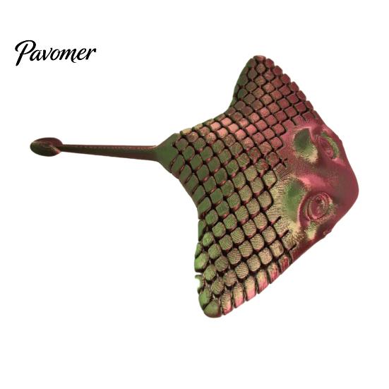 PLA 3D Printed Figurines Manta Ray Fidget Toy, Flexible Articulated Sea Animal Figurine Creative Desktop Gadgets for Decoration, Stress Relief