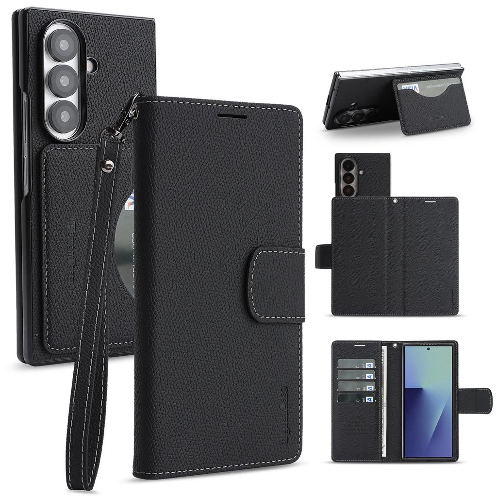 Съемный кошелек с RFID-защитой, кожаный чехол для Samsung Galaxy Z Fold 8 Ultra ZFold 7 6 5 4 3, держатель для карт и ремешок, чехол для телефона