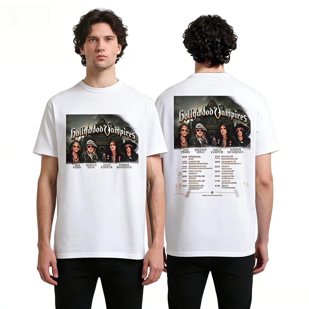 Hollywood Vampire 2026 World Tour North American Tshirt Concert Retro Unisexs And Unisexs Retro Rock Y2k Ins
