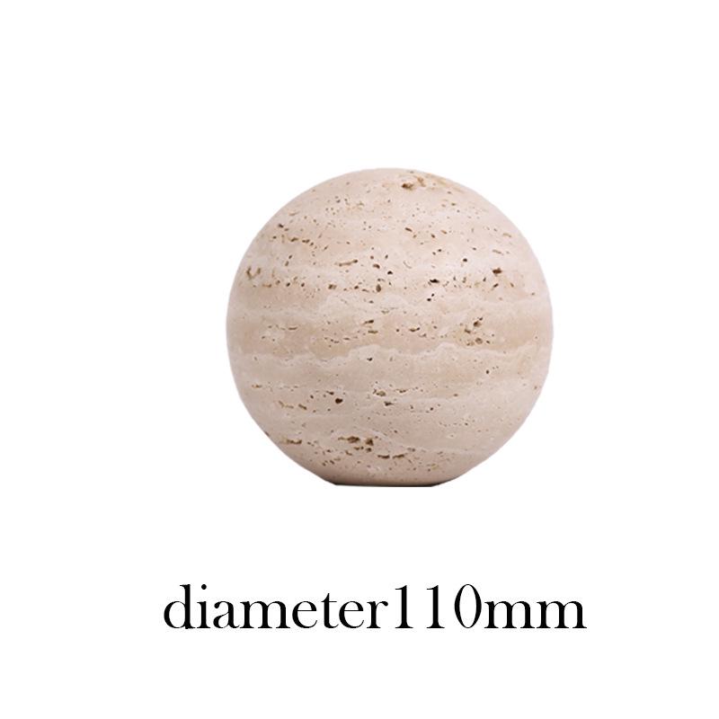 Wabi-Sabi Modern Travertine Sphere Ornament for Home or Hotel Decor