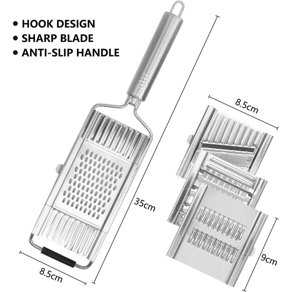 4 in 1 Manual Vegetable Slicer Kitchen Cheese Grater Vegetable Chopper with 4 Blades Carrot Grater Cabbage Shredder