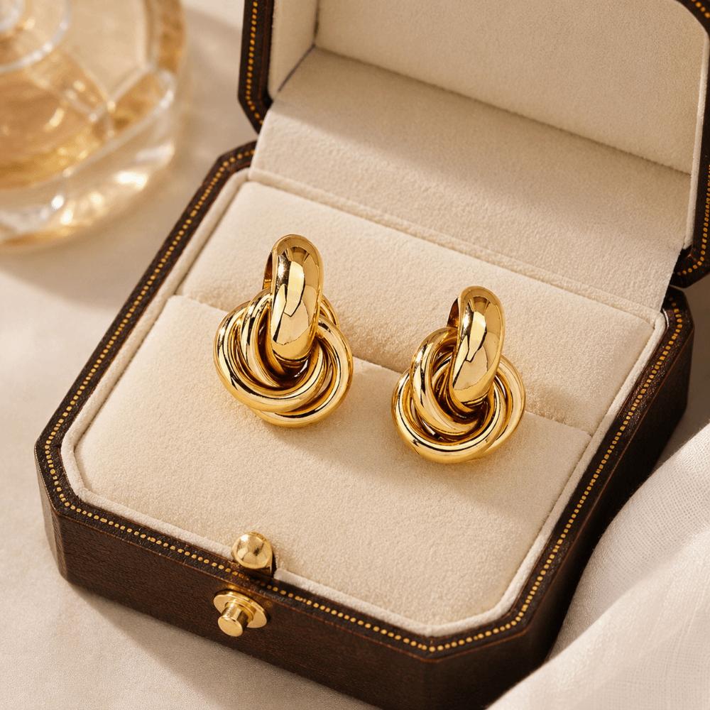 Geometric Twist Earrings Irregular Metal Stud Earrings Personality Knot Earrings Punk Style