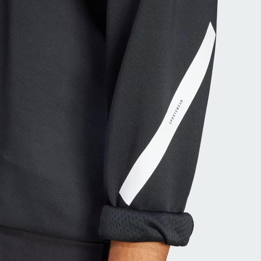 adidas ЗНЕ. Серия Спортивная одежда Пуловер Удобная модная толстовка с длинным рукавом Мужская толстовка Черный Белый JD5982