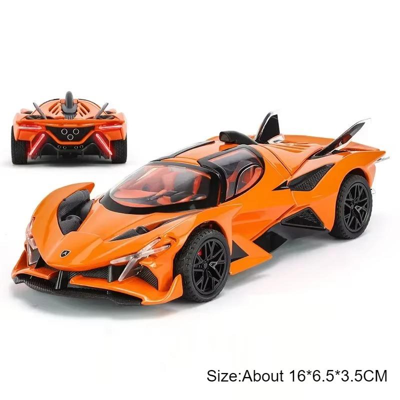 1:32 Scale Apollo IE EVO Toy Model Car Diecast Metal Doors Opened Supercar Sound Light Pull Back Vehicles Boys Collection Gift