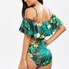 One Woman Piece Swimsuit Ruffles Floral Printed Monikini Padded Bathing Suit