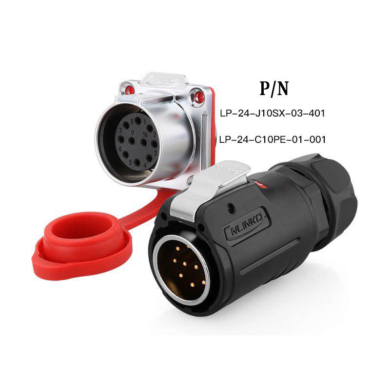 Cnlinko LP24 IP67 Waterproof Circular Bayonet Male Female Plug Socket 3 4 10 12 19 24 Pin 45A for Industrial Automation System
