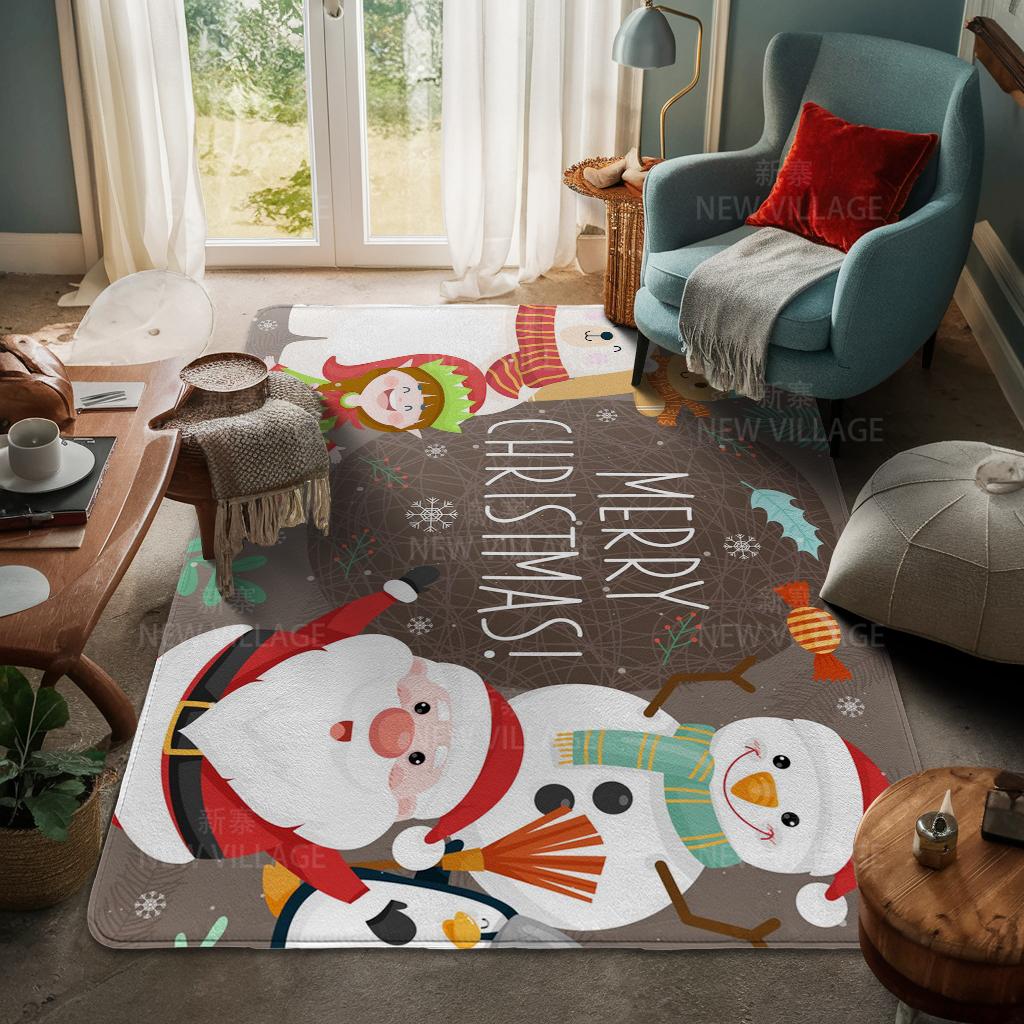 Ковер у входа в дом Домашний коврик у двери Гостиная Ванная Комната Ноги ванная комната Нескользящие коврики с водопоглощением для ванной Счастливого Рождества зима