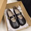 Fashion Hot Selling 2025 Retro Square Head Mary Jane Leather Shoes Women Summer New Flat Soft Bottom Single Shoes Casual Ladies Flats