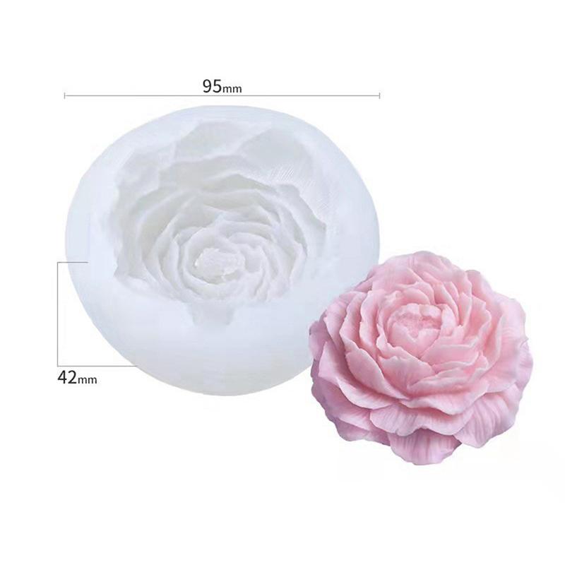 Peony Flower Silicone Candle Mold, DIY Handmade Scented Candles, Perfect for Wedding Party & Dinner, Soap & Baking Molds