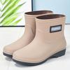 Женские нескользящие водонепроницаемые короткие резиновые сапоги - прочные резиновые бахилы для зимы и использования на кухне