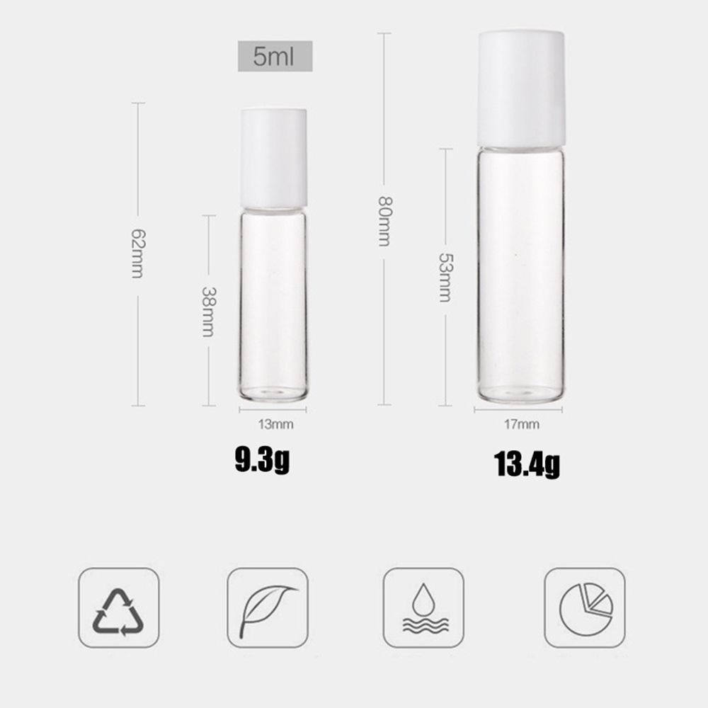 Vial With Roll On Refillable Container Empty Clear Bottles Glass Roller Bottles Rollerball Bottle