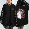 Youth Unisex Oversized Hooded Fleece-Lined Zipper Sweatshirt Fall Casual Wear