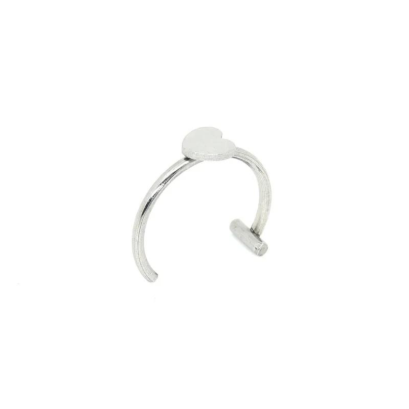 1 шт., поддельное кольцо в носу из нержавеющей стали, кольца для перегородки, C-клипса, кольцо для губ, серьги, искусственный пирсинг носа, женские украшения для тела, без пирсинга