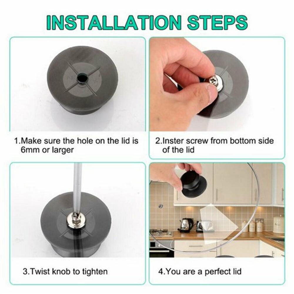 2Pcs Kitchen Tool Replacement Knob Screw Handgrip Pot Lid Knob Pot Lid Handle Circular Holding