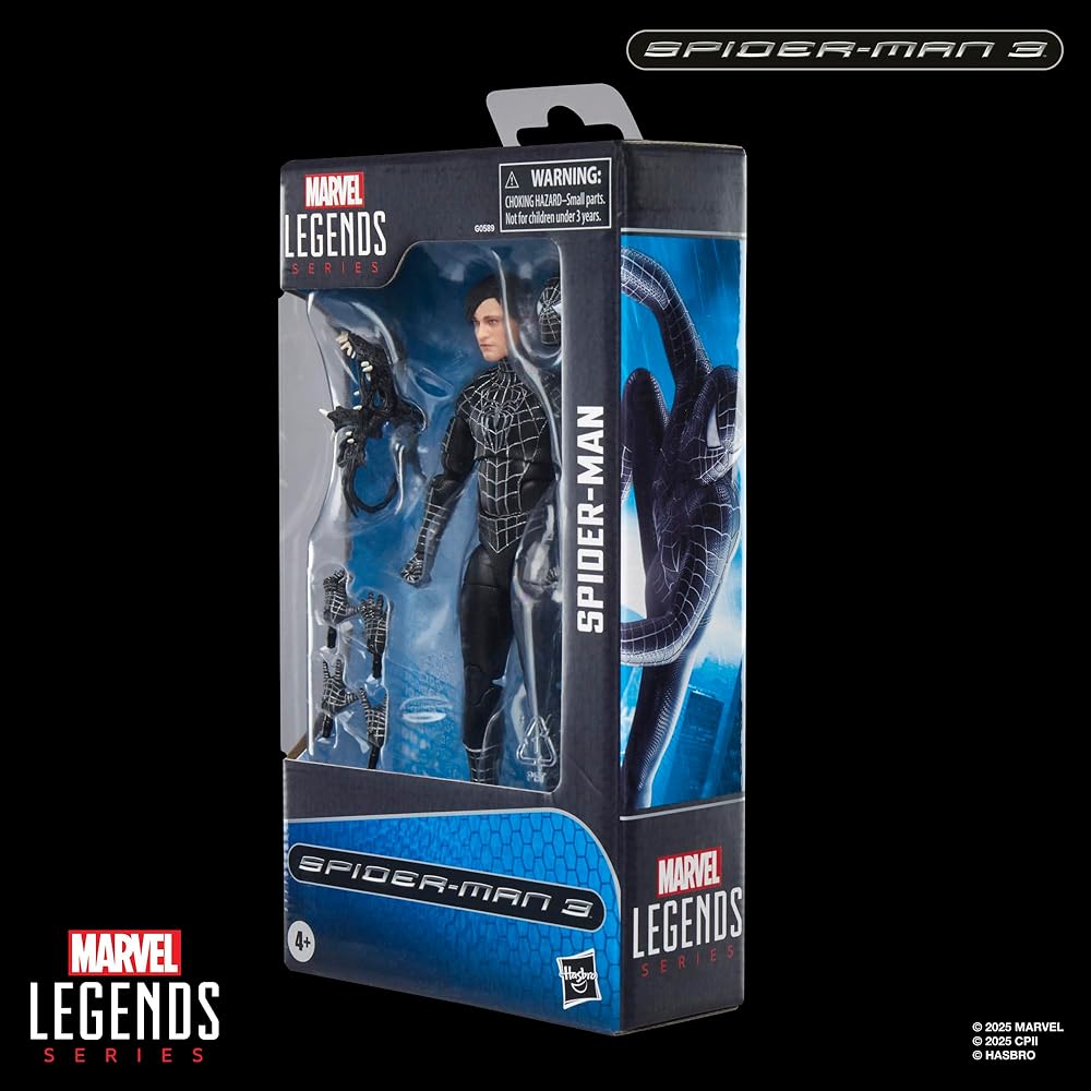 Hasbro Marvel Legends Series "Spider-Man 3" Collectible 15cm Action Figure with Spider-Man Symbiote Accessory (G0589) Authentic