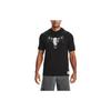Under Armour Футболка мужская Johnson Series American Vintage с принтом головы быка, повседневная, спортивная, с капюшоном, с коротким рукавом, черная 1361719-001