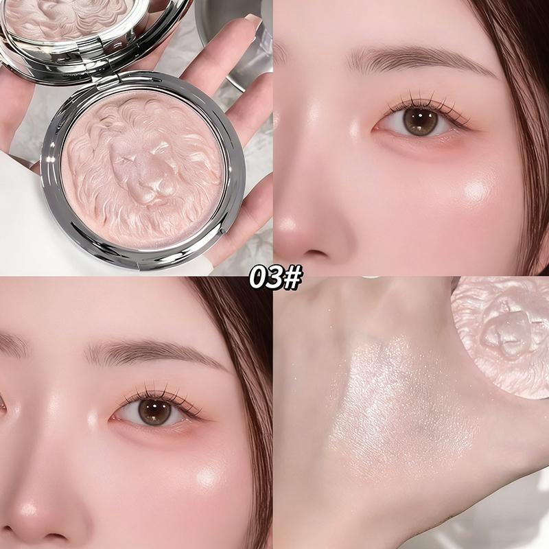 Kobeleen Lion Series Highlighter Powder Brighten Skin 3D Stereo Long Lasting Smooth Texture Daily Party Cosmetic