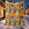 Scooby Pattern Blanket for Home Decoration, Bed, Sofa, Car Travel, Camping, Suitable for All Seasons, Birthday Christmas Gift
