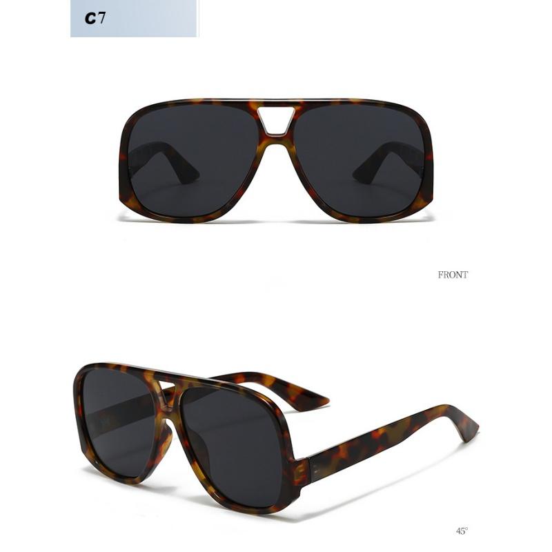 Ladies' Glasses, Retro Large-frame Double-beam Sunglasses.
