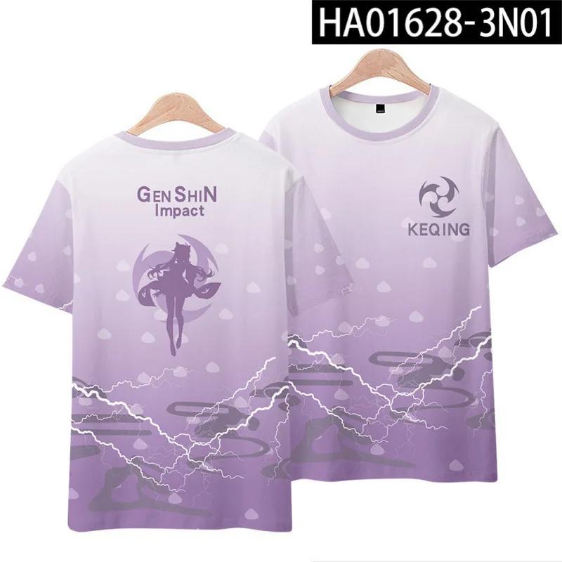 Новая игра аниме Genshin Impact Hutao Yae Miko принт футболка 3D мужчины женщины косплей футболка летняя уличная одежда Harajuku унисекс