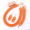 Acrylic Chunky Chain Necklace for Women Bohemain Chains Choker Earrings Bracelet Jewelry Set