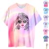 Women's Casual Loose Fitting Printed T-shirt Round Neck Pullover Short Sleeved Top