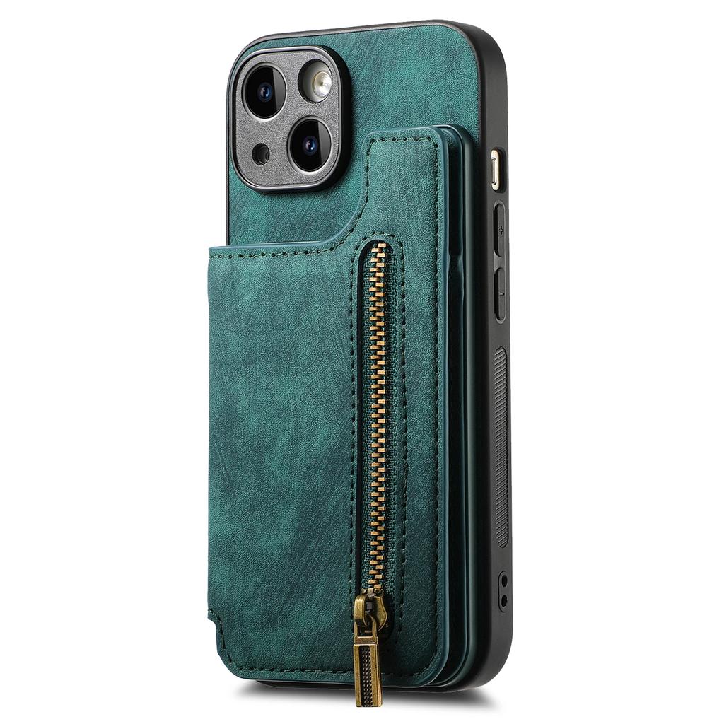 Zipper Cards Solt Wallet Leather Case For iPhone 16 Pro Max 15 14 Plus 13 12 11 XS XR Se2022 Pocket Magnetic Double Buckle Cover