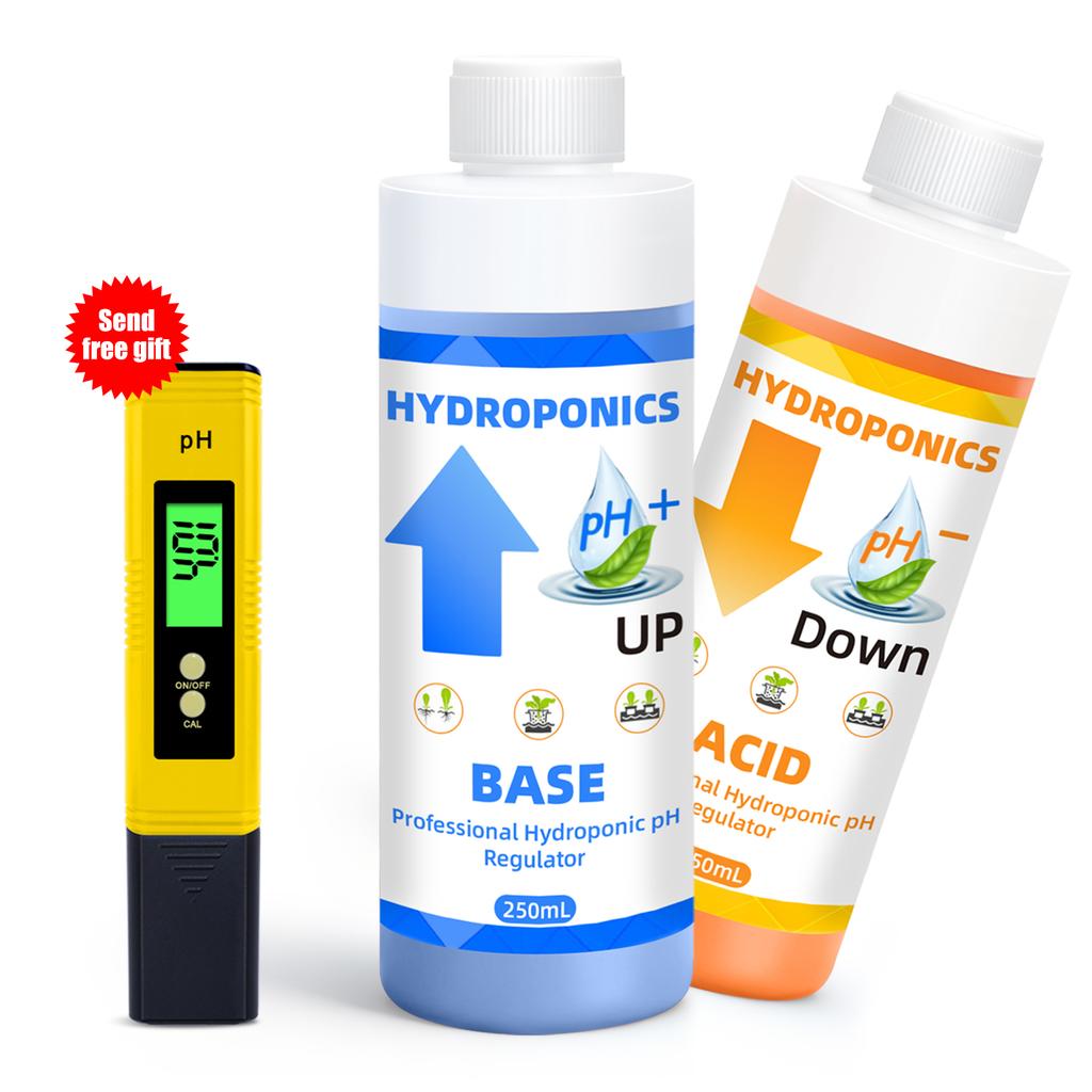 YAGO 250ml/100ML General Hydroponic pH Control kit with pH Meter Gift pH Up and Down Solution pH Regulator for Healthy Plants