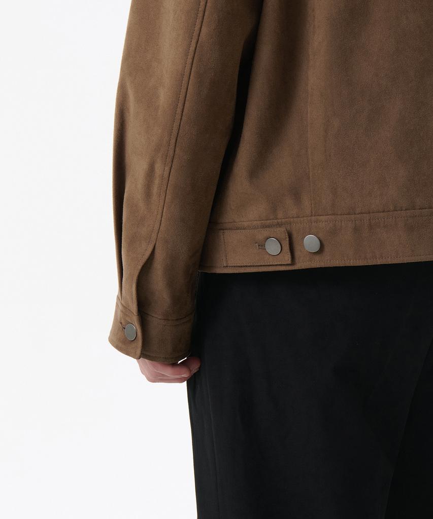 Musinsa Standard Synthetic Suede Minimal Trucker Jacket [Light Brown]
