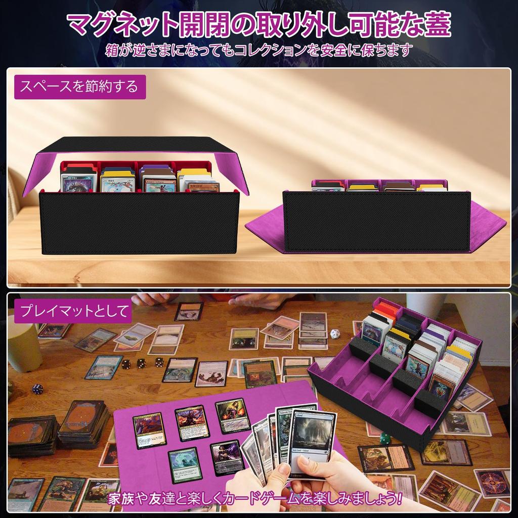 Чехол для карт AOBOPLE, большая емкость, 2800 коробок для хранения карт, горизонтальный, 4 ряда, из искусственной кожи, магнитный чехол для хранения карт, раздельный стиль для торговых карт