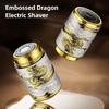 Мужская аккумуляторная электрическая капсульная бритва с резным китайским драконом, водонепроницаемая дорожная роторная бритва, триммер для удаления волос и бороды