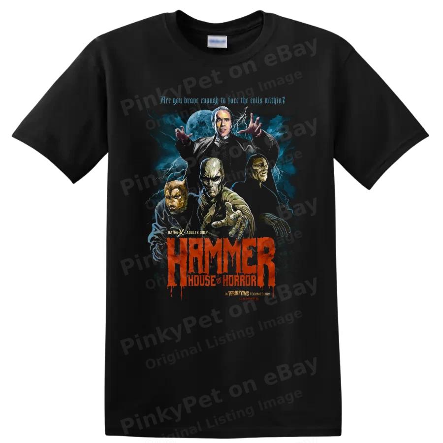 Horror Movie Monsters Gothic Lightning Moon Vintage Art T Shirt Halloween Tee