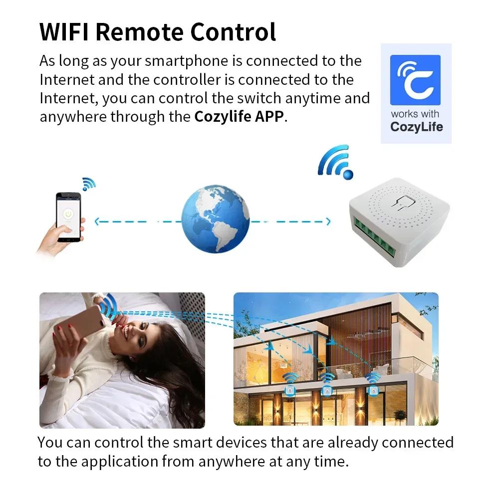 Умный WiFi беспроводной модуль переключателя-автомата реле 16A/20A Двухстороннее управление Управление через приложение Удаленное управление AC100-240V Поддержка Alexa Google Home