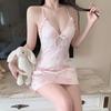 Pink Satin Sleep Dress With Pure Comfort And Elastic Fit For Women