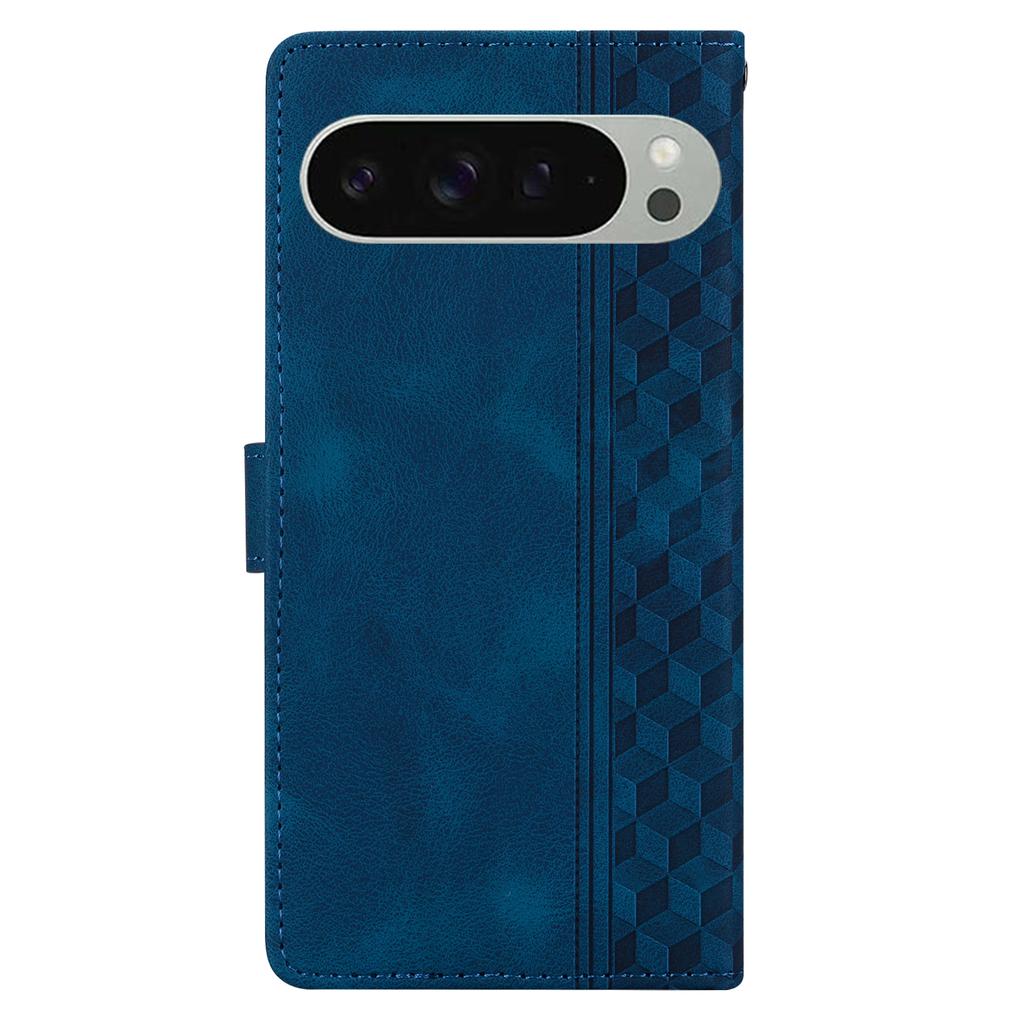 For Google Pixel 9 Pro XL Leather Case Imprinted Checkered Pattern Wallet Stand Flip Phone Cover