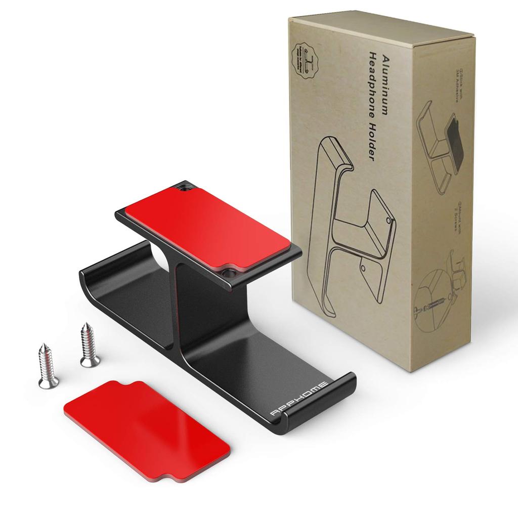 APPHOME Headphone Hanger Headphone Holder Aluminum Clamp Type Black