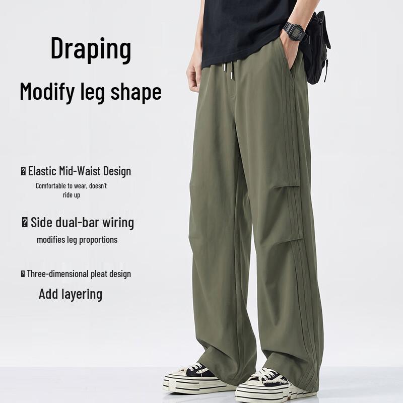 Warrior Men's Casual Wide-Leg Cargo Trousers