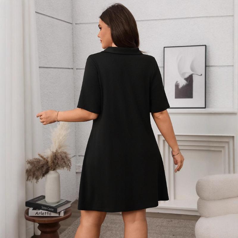 Women's Polo Neck Dress Casual Shawl Dress