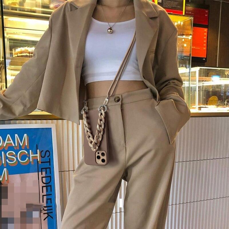 Crossbody Necklace Strap Lanyard Cord Soft Silicone Case For IPhone 16 Pro Max 15 14 13 12 Mini 11 XR X XS Max 8 Plus Marble Wristband Chain Cover