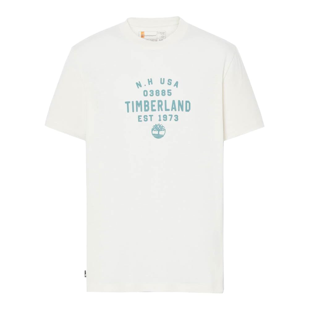 Timberland Short Sleeve Graphic T-Shirt, Unisex, Vintage White, Size L (TB0A42W5CM91)