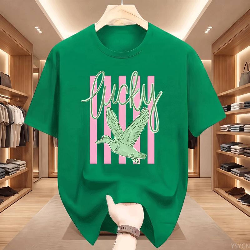 Lucky Duck Tshirt Unisex Coastal Graphic Tee Unisex Ladies Trendy Tshirts Beach Short Sleeve Vacation T Shirt Casual Round Neck