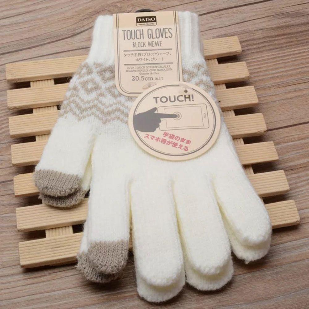 Outdoor Driving Cycling Elastic Cuff Warm Knit Gloves Touch Screen Gloves Mittens Winter Gloves