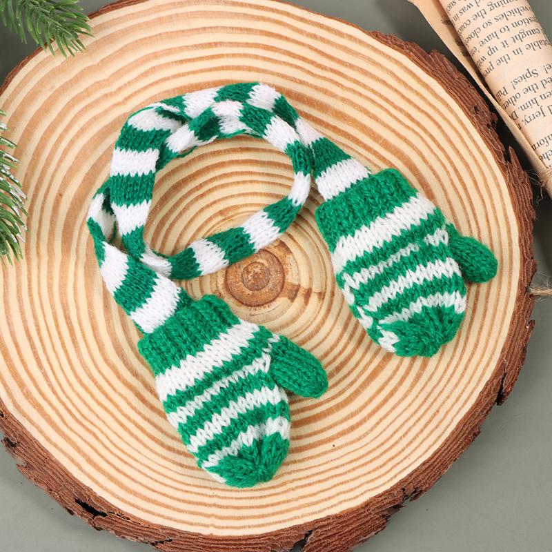 1/12 кукольный домик ручной работы мини вязаный шарф перчатки кукольный домик рождественские украшения одежда для кукол нарядные аксессуары