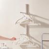 Foldable Clothes Hanger Storage Rack Wall Mounted Clothes Clip Balcony Sorting Rack, Non Perforated Multifunctional Hook Storage Rack
