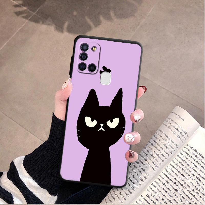 Милый чехол с изображением кота для Samsung Galaxy A20e A10 A40 A02s A03s A04s A03 Core A04 A50 A70 A10s A02 A01, мягкий черный чехол из ТПУ