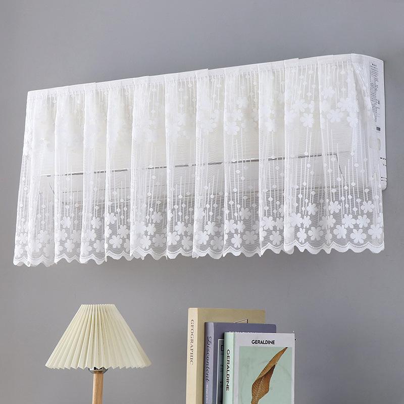 Elegant Lace Embroidered Design Anti-Direct Blowing Air Conditioner Covers Cloth Wall-Mounted Dust-Proof Case Home Decoration