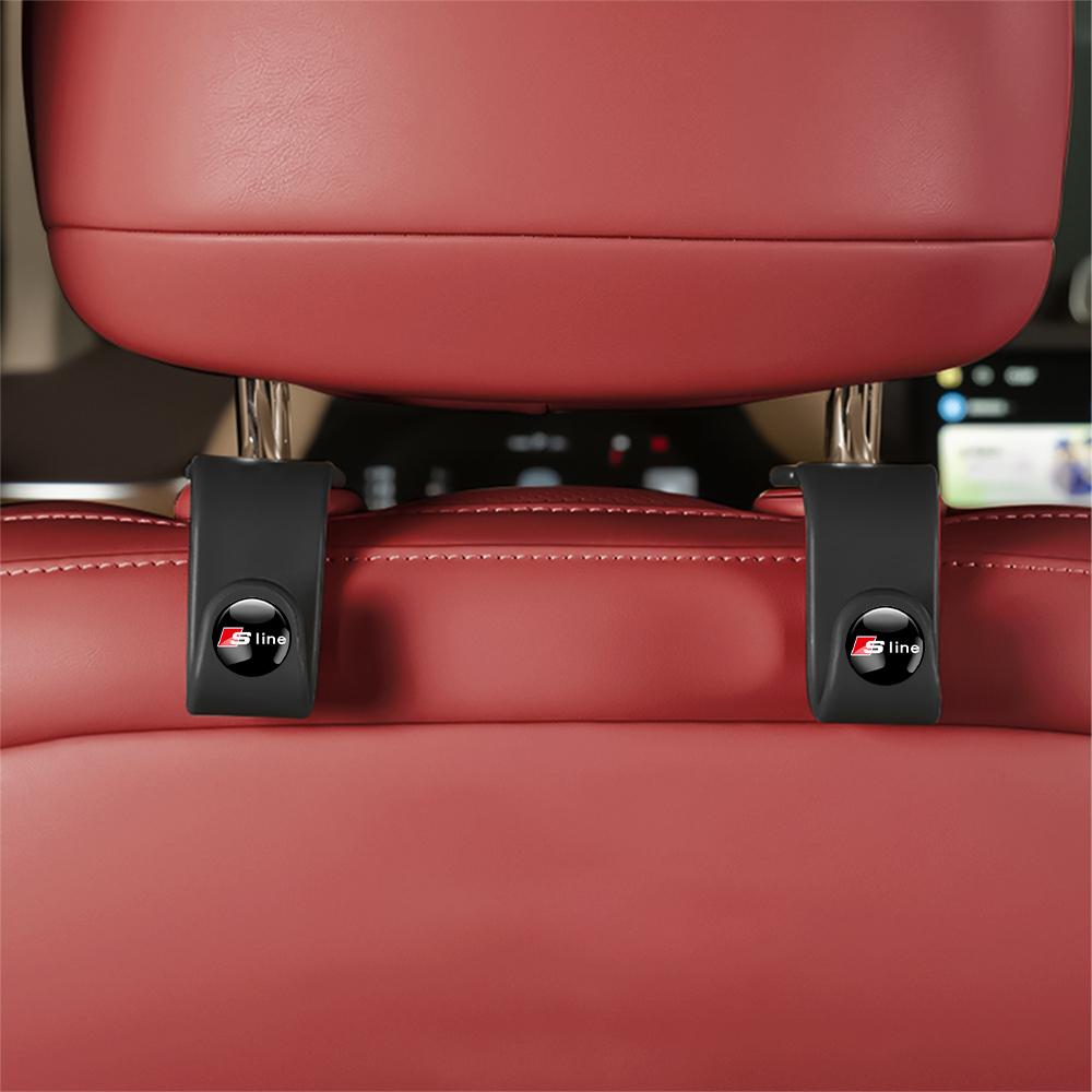 2026 2/4Pcs Car Seat Back Hook Organizer Holder Storage Hanging Clips For 22x SLine A4 A5 A6 A7 A8 Quattro C5 C6 C7 S3 S6 Q3 S3 S8 D2