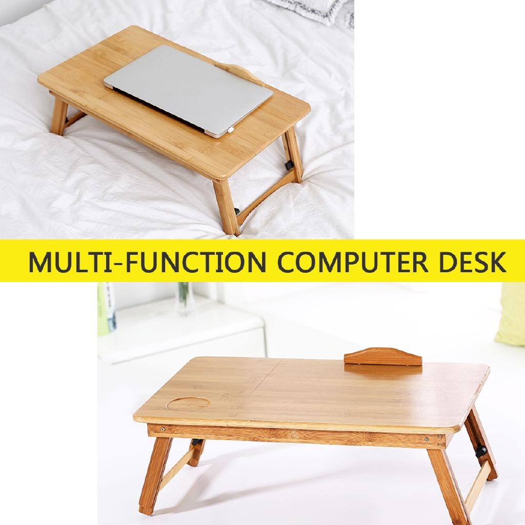 Folding Portable Bamboo Laptop Table Sofa Bed Office Laptop Stand Desk With Fan Bed Table For Computer Notebook Books New